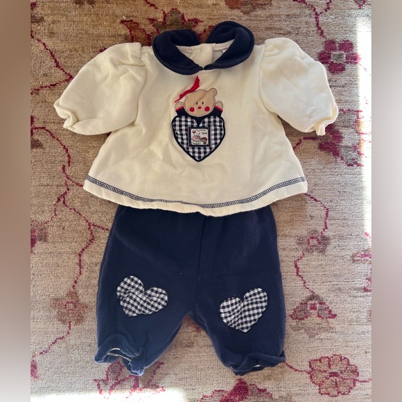 Vintage Infant Girl’s Ruffle Sweatsuit Set - Picture 1 of 4